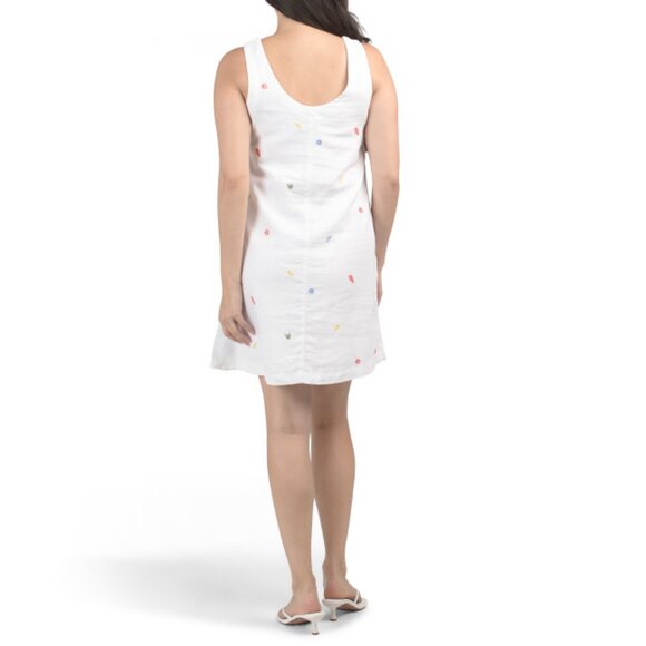 C&C CALIFORNIA Beach Linen Blend Beach Print Stitching Mini Dress - Picture 2 of 2